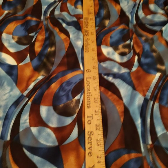 Susan Lawrence Tunic Top 1x brown teal bronze black slinky spandex - Picture 8 of 8